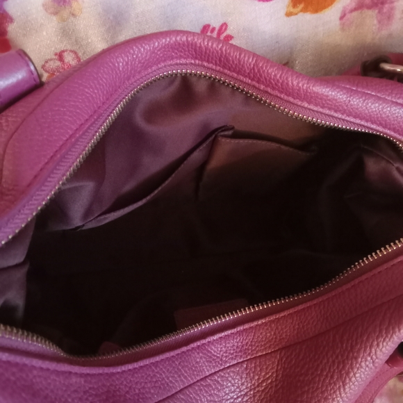 Coach Vintage Alexandra Purple Berry Leather Satchel/Shoulder Bag - Picture 6 of 14